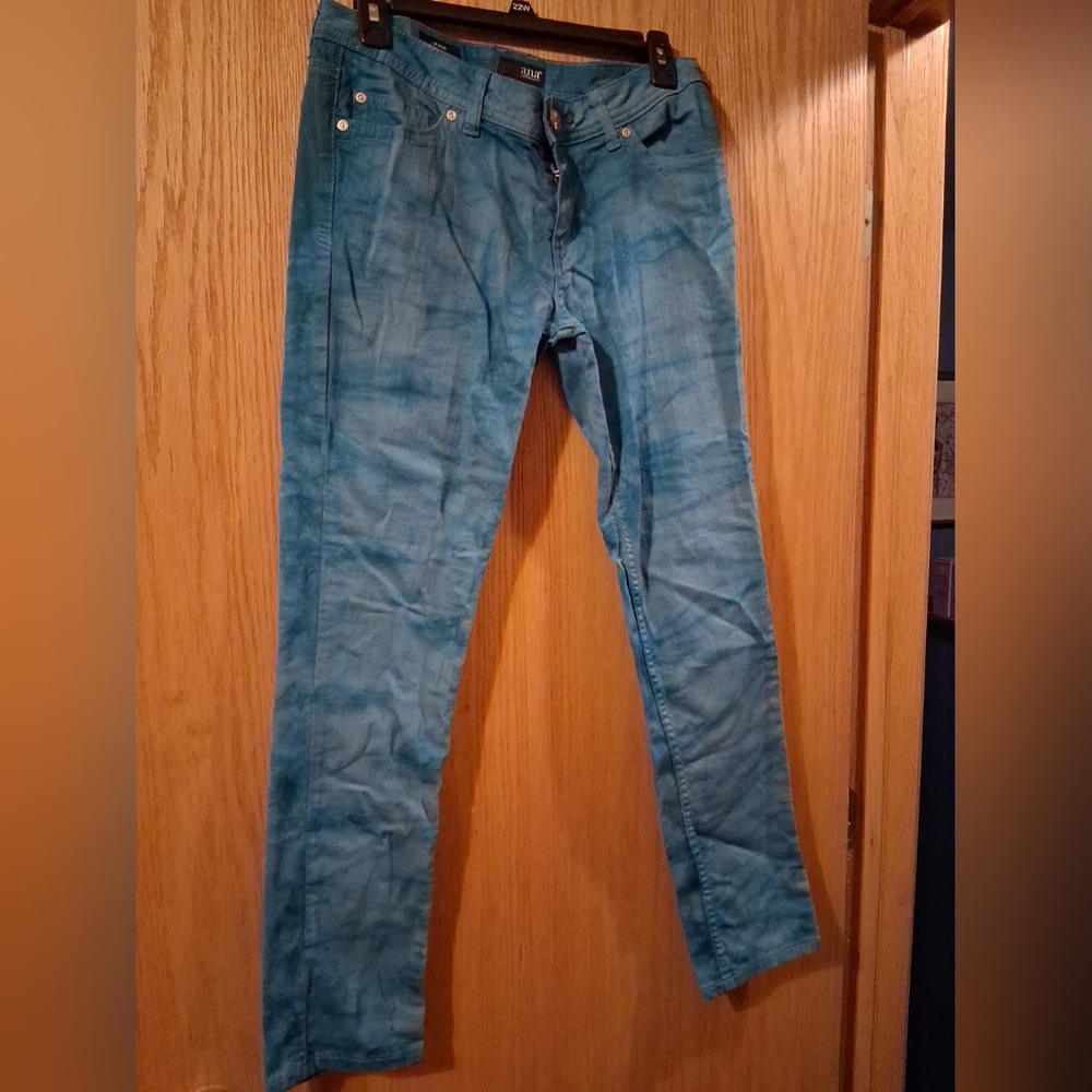 Womens Ana Skinny Tye Dye Look  Pant Denim Like Teal Stretch 29/8 Great Cond